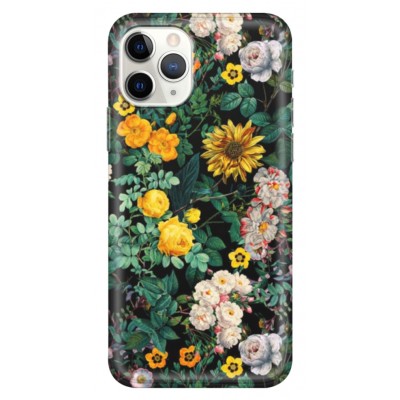 Husa iPhone 14 Pro, Silicon Premium, FLOWERS - YELLOW